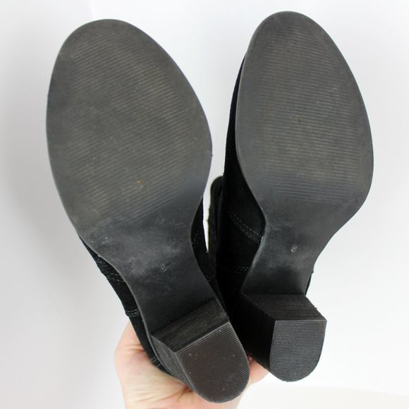 Franco Fortini Black Suede Chesney Western Heeled Ankle Boots size 8 - Picture 11 of 11